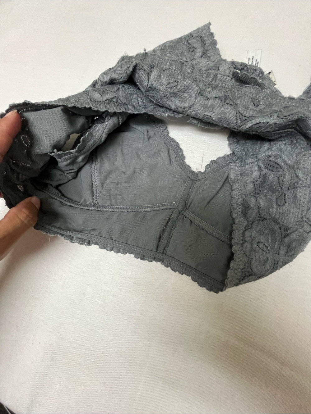 Free People Floral Lace Bralette in Charcoal - Picture 6 of 7